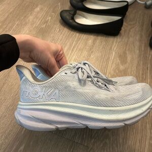 Hoka Light Gray Running Shoes